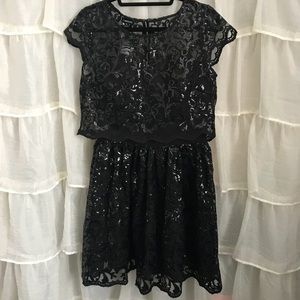 Bebe Bella Lace Sequin Dress